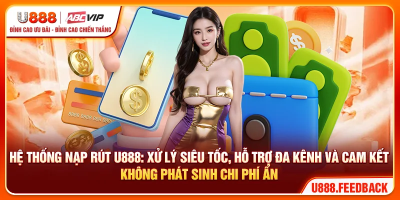 Hệ thống nạp rút U888: Xử lý siêu tốc, hỗ trợ đa kênh và cam kết không phát sinh chi phí ẩn